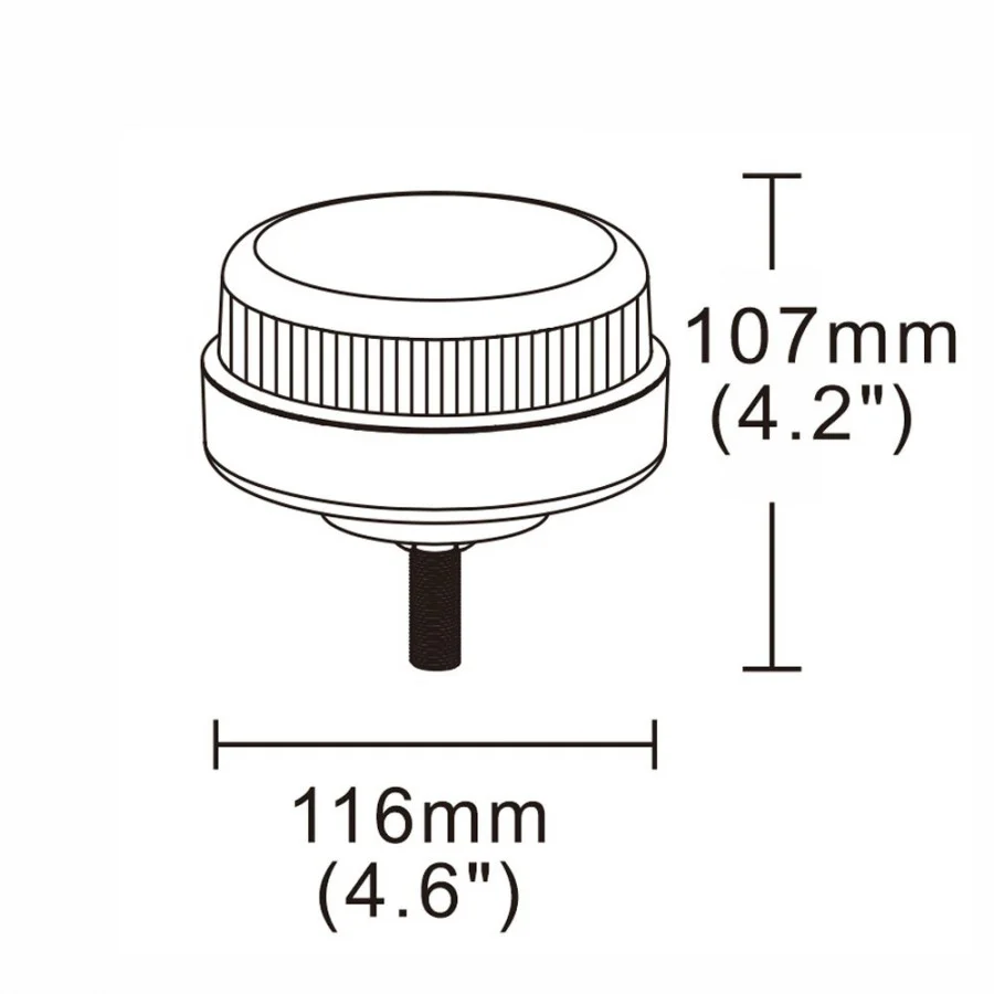 Truck LED ECE R65 LED Low Profile Flashing Beacon Amber - Single Bolt Mount - Image 2