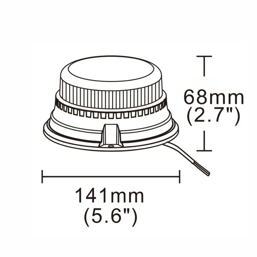 Truck LED ECE R65 LED Low Profile Flashing Beacon Amber - Three Bolt Mount - Image 4