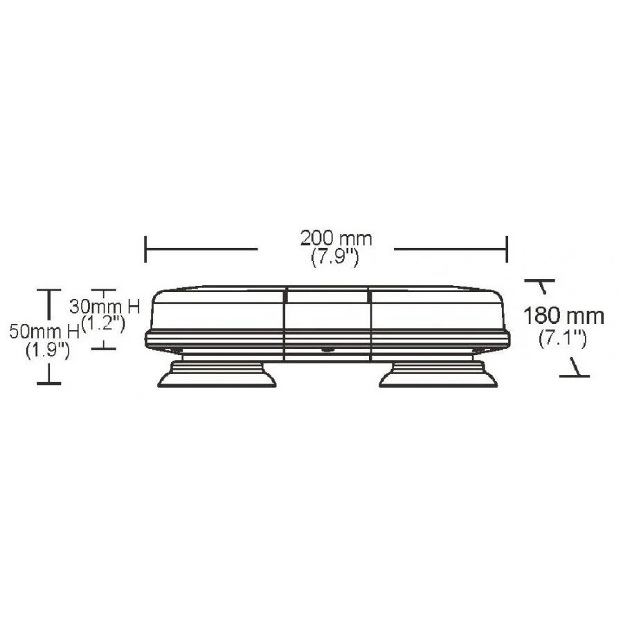 Truck LED ECE R65 Magnetic Micro LED Beacon Lightbar 12/24V - Amber - Image 3