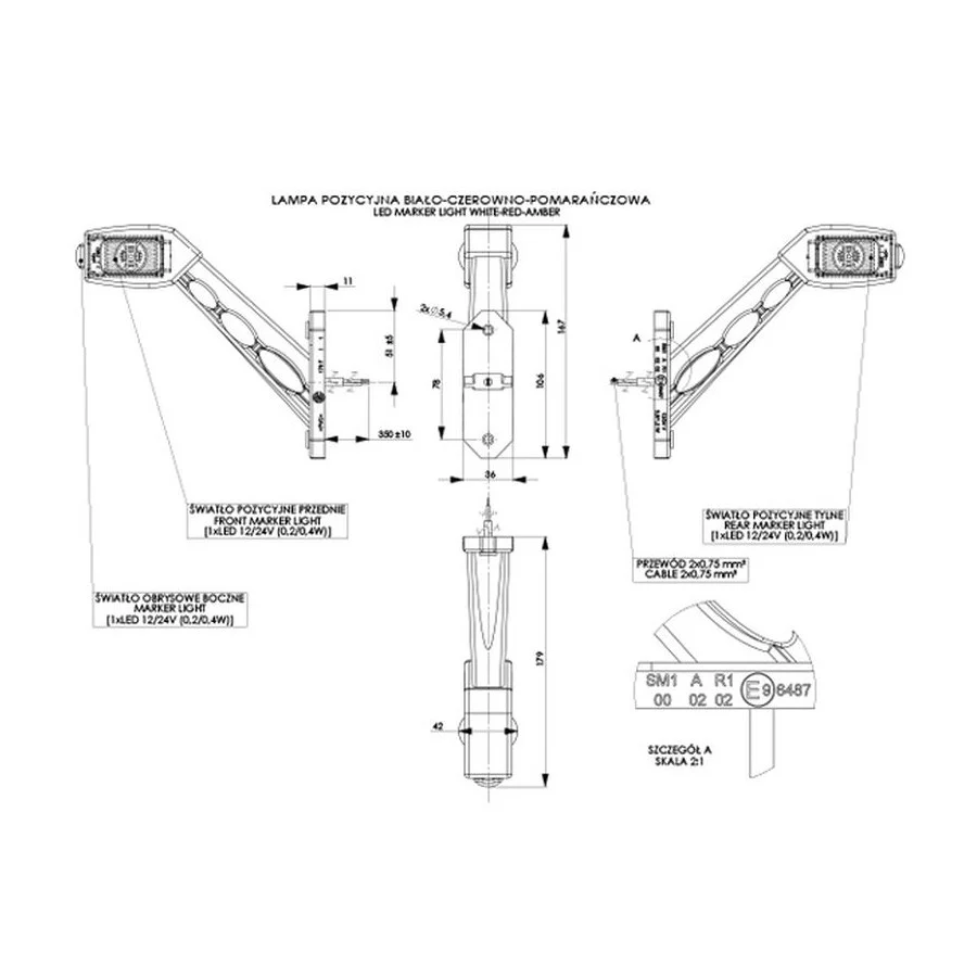 Truck LED Flexible Rubber Stalk Mount LED Marker Lamp - Image 6