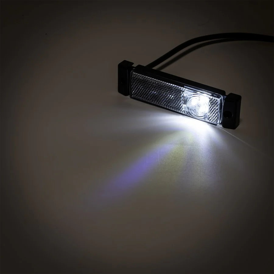 Truck LED Front Marker Light – White, 12/24V with Integrated Reflector & Compact Design - Image 2