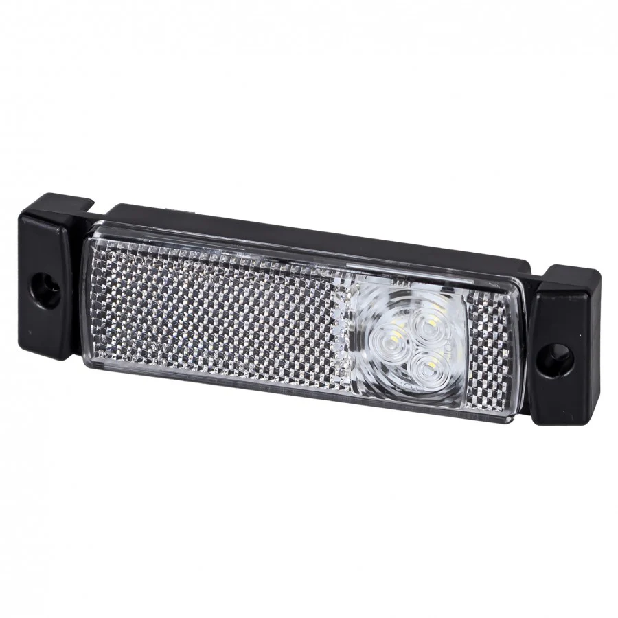 Truck LED Front Marker Light – White, 12/24V with Integrated Reflector & Compact Design - Image 3