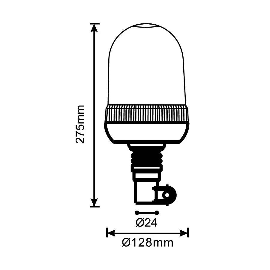 R65 AGRI Flexi DIN Pole Mount Halogen Rotating Flashing Beacon - Image 5