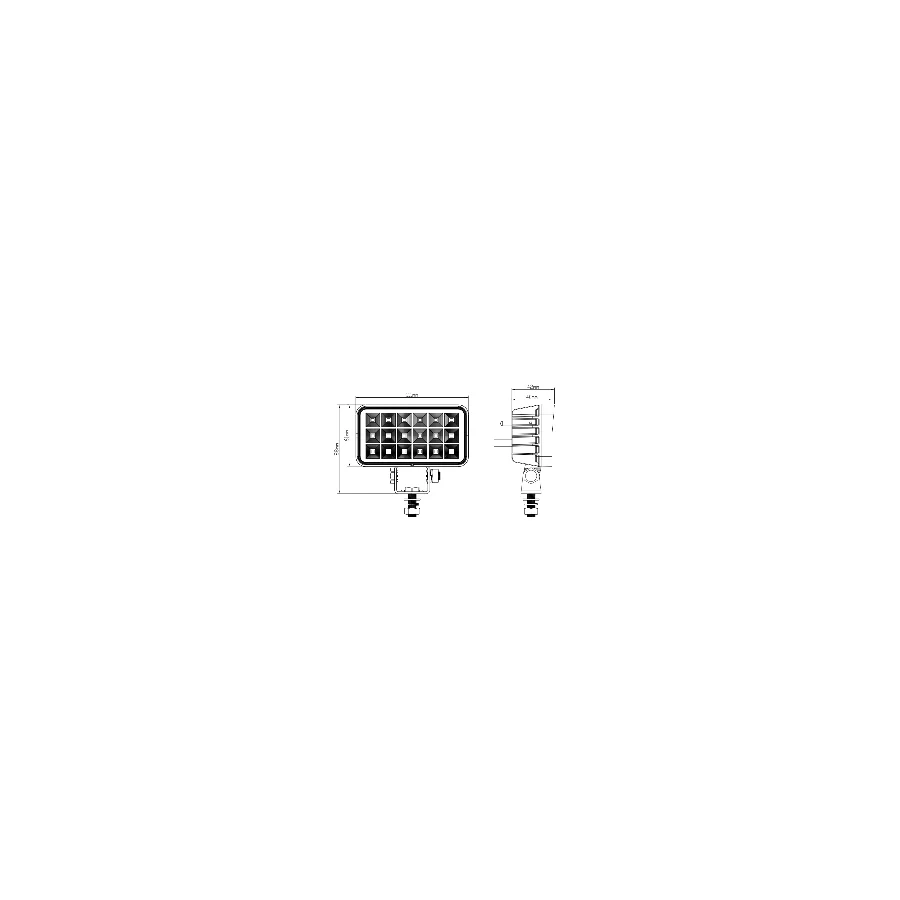 Truck LED Rectangular High Brightness 18-LED Work Lamp - With Switch - Image 7