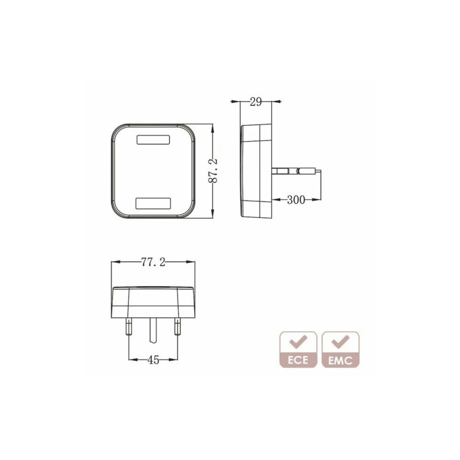 Truck LED Rectangular LED Reversing Lamp - Image 5