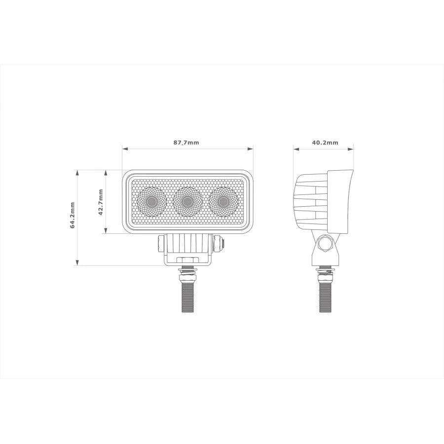 Truck LED Red Line 3 LED Compact Mini Rectangular Flood Lamp - Image 6