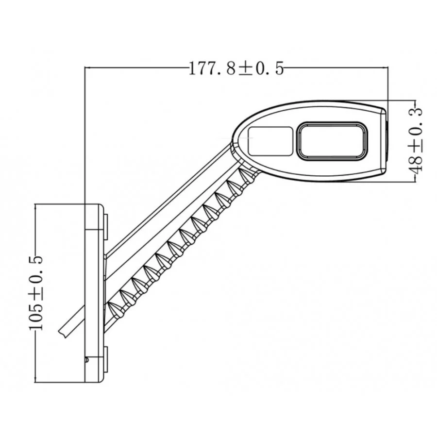 Truck LED Rubber LED Stalk Trailer Marker Lamp - Image 3