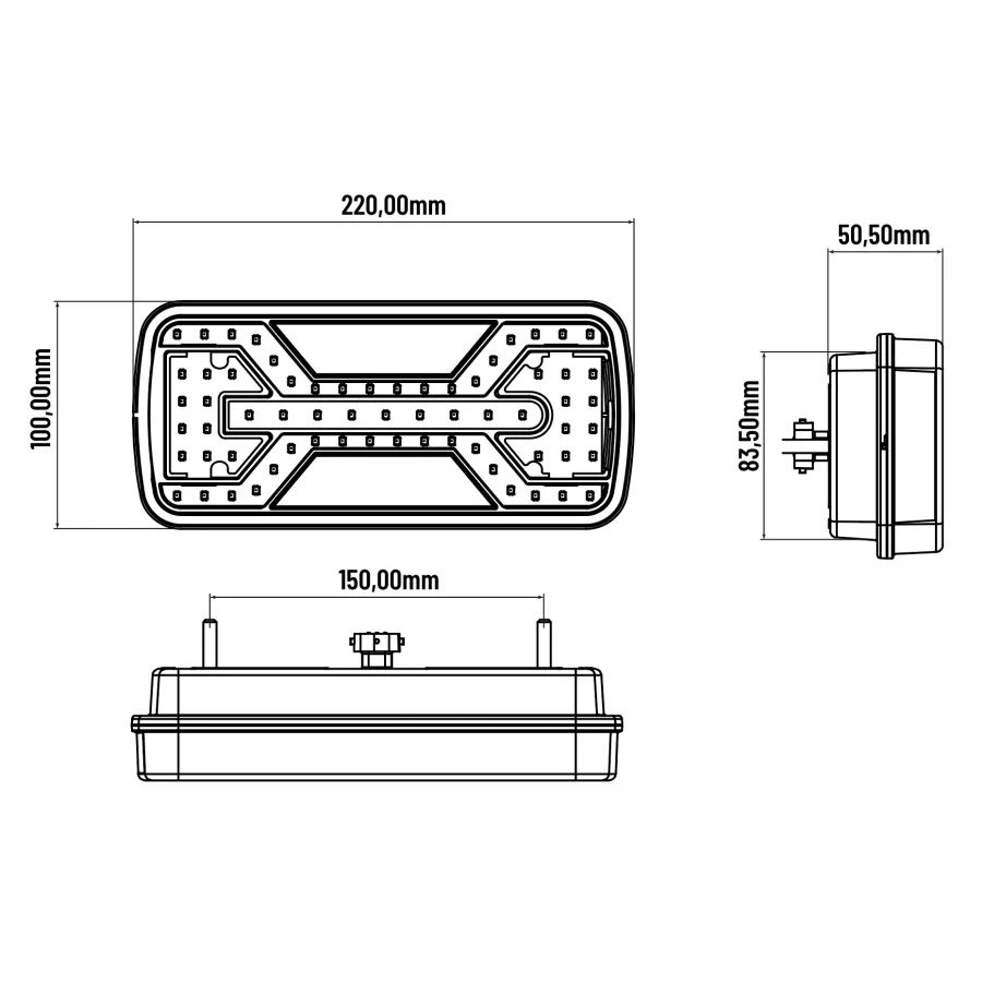 Truck LED X RANGE Rear Multi Function Trailer Combination Lamp - 12/24V - Image 5