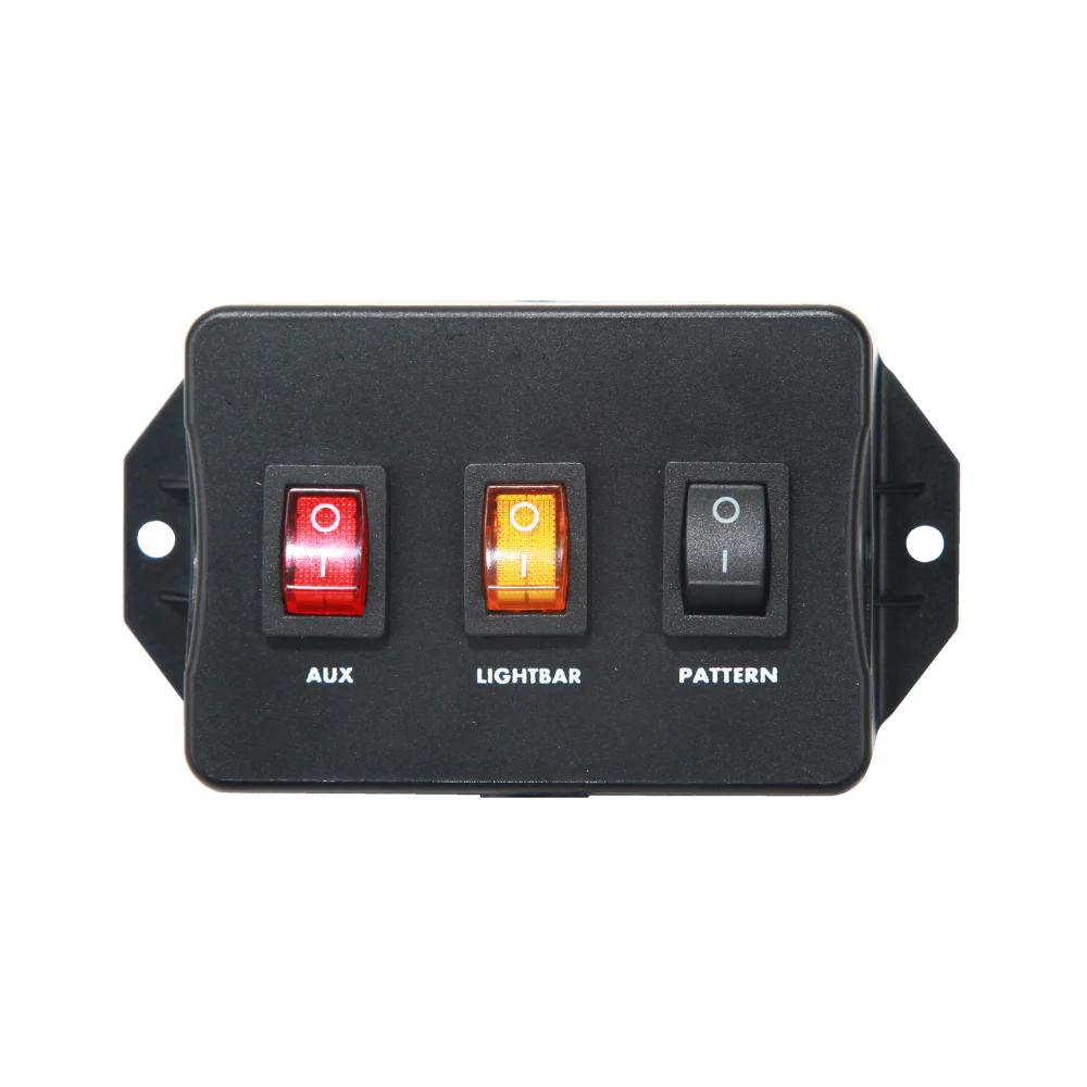 Universal LED Lighting Switch Panel – 3 Way Control Unit, 12/24V with Pattern Selector