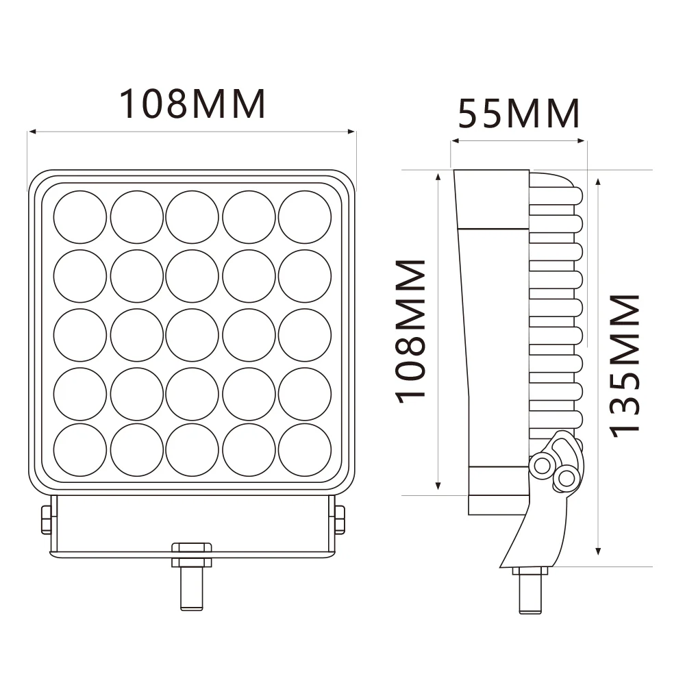 High Power WL615 Ultra Bright IP67 75W Vehicle LED Flood Work Lamp - Image 7